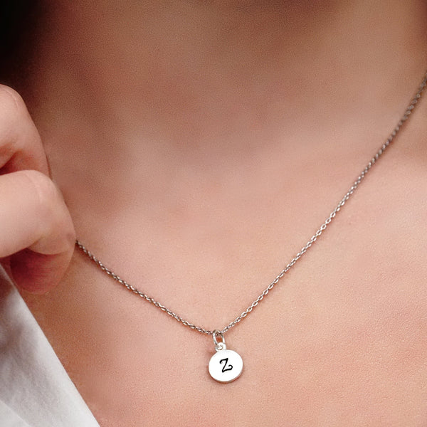 ITI NYC Initial Pendants with Black Enamel in 14K Gold (11mm) (100% Polished with Bail)