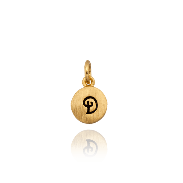 ITI NYC Initial Pendants with Black Enamel in 14K Gold (11mm) (100% Polished with Bail)