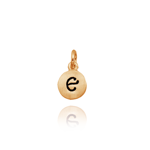 ITI NYC Initial Pendants with Black Enamel in 14K Gold (11mm) (100% Polished with Bail)