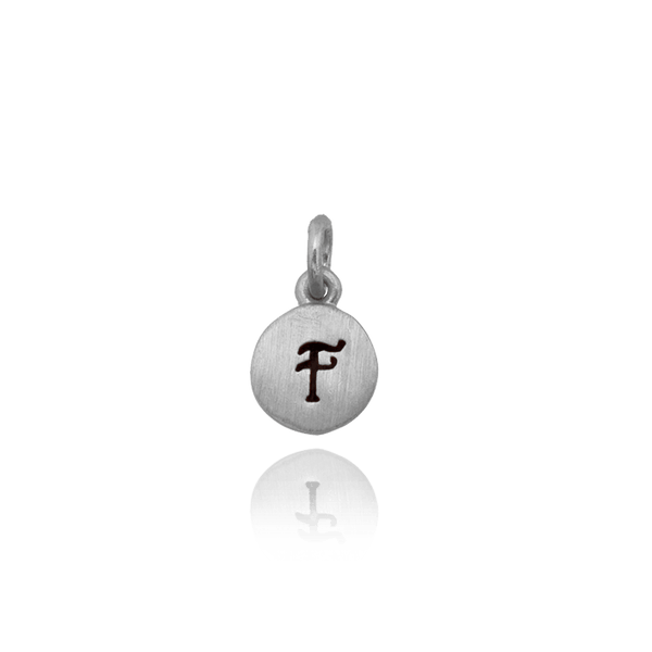 ITI NYC Initial Pendants with Black Enamel in 14K Gold (11mm) (100% Polished with Bail)