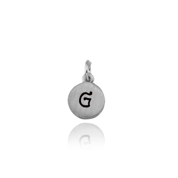 ITI NYC Initial Pendants with Black Enamel in Sterling Silver (11mm) (100% Polished with Bail)