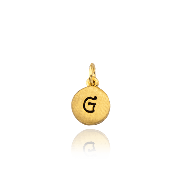 ITI NYC Initial Pendants with Black Enamel in 14K Gold (11mm) (100% Polished with Bail)