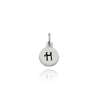 ITI NYC Initial Pendants with Black Enamel in Sterling Silver (11mm) (100% Polished with Bail)