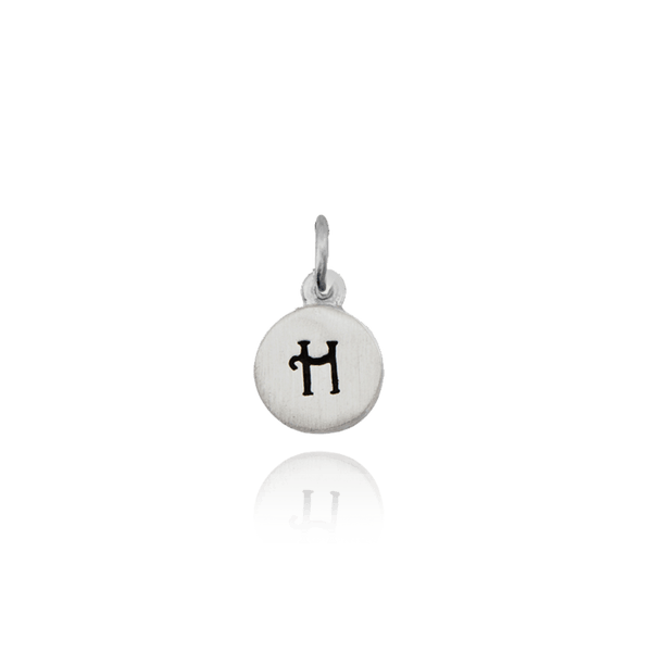 ITI NYC Initial Pendants with Black Enamel in Sterling Silver (11mm) (100% Polished with Bail)