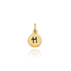 ITI NYC Initial Pendants with Black Enamel in 14K Gold (11mm) (100% Polished with Bail)