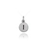ITI NYC Initial Pendants with Black Enamel in Sterling Silver (11mm) (100% Polished with Bail)