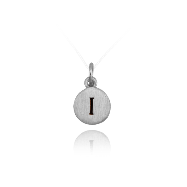 ITI NYC Initial Pendants with Black Enamel in Sterling Silver (11mm) (100% Polished with Bail)