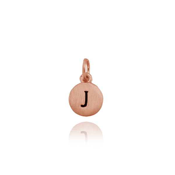 ITI NYC Initial Pendants with Black Enamel in Sterling Silver (11mm) (100% Polished with Bail)