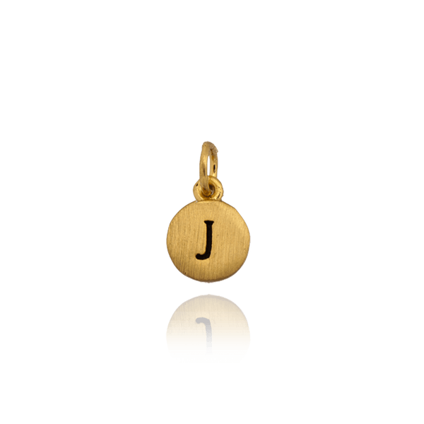 ITI NYC Initial Pendants with Black Enamel in 14K Gold (11mm) (100% Polished with Bail)