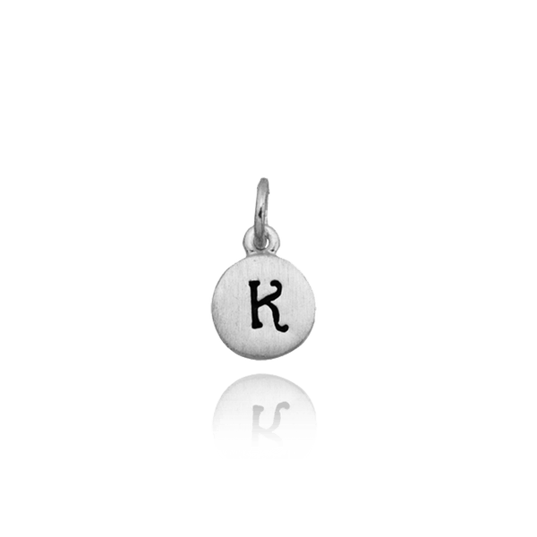 ITI NYC Initial Pendants with Black Enamel in Sterling Silver (11mm) (100% Polished with Bail)