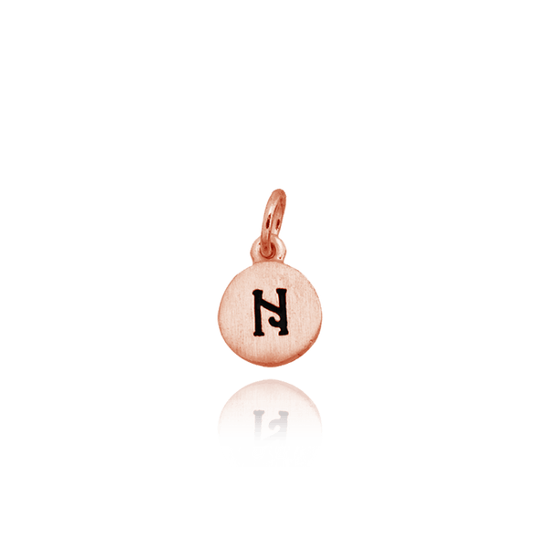 ITI NYC Initial Pendants with Black Enamel in Sterling Silver (11mm) (100% Polished with Bail)