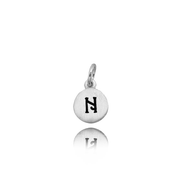 ITI NYC Initial Pendants with Black Enamel in 14K Gold (11mm) (100% Polished with Bail)