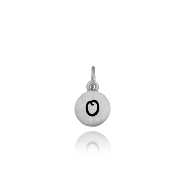 ITI NYC Initial Pendants with Black Enamel in Sterling Silver (11mm) (100% Polished with Bail)
