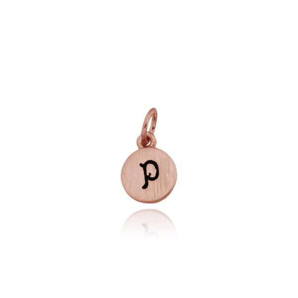 ITI NYC Initial Pendants with Black Enamel in Sterling Silver (11mm) (100% Polished with Bail)
