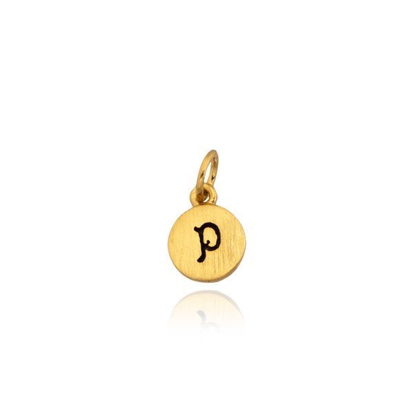 ITI NYC Initial Pendants with Black Enamel in Sterling Silver (11mm) (100% Polished with Bail)