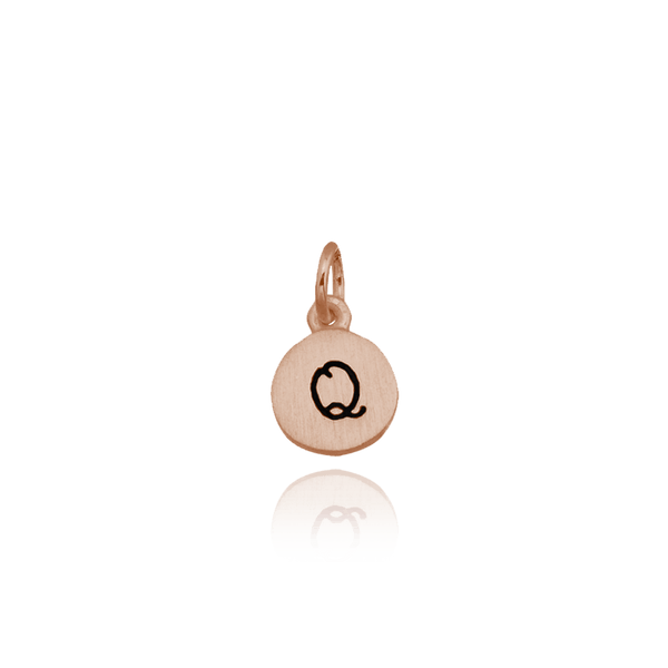 ITI NYC Initial Pendants with Black Enamel in Sterling Silver (11mm) (100% Polished with Bail)
