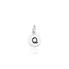 ITI NYC Initial Pendants with Black Enamel in Sterling Silver (11mm) (100% Polished with Bail)