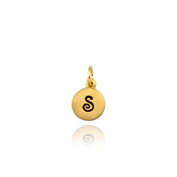 ITI NYC Initial Pendants with Black Enamel in Sterling Silver (11mm) (100% Polished with Bail)