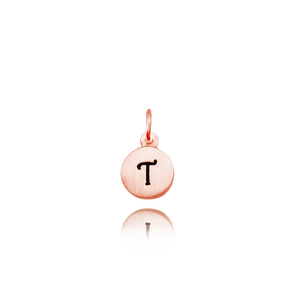 ITI NYC Initial Pendants with Black Enamel in Sterling Silver (11mm) (100% Polished with Bail)