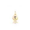 ITI NYC Initial Pendants with Black Enamel in 14K Gold (11mm) (100% Polished with Bail)