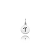 ITI NYC Initial Pendants with Black Enamel in Sterling Silver (11mm) (100% Polished with Bail)