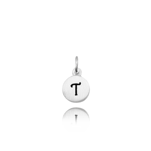 ITI NYC Initial Pendants with Black Enamel in Sterling Silver (11mm) (100% Polished with Bail)