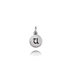 ITI NYC Initial Pendants with Black Enamel in Sterling Silver (11mm) (100% Polished with Bail)