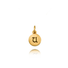 ITI NYC Initial Pendants with Black Enamel in 14K Gold (11mm) (100% Polished with Bail)