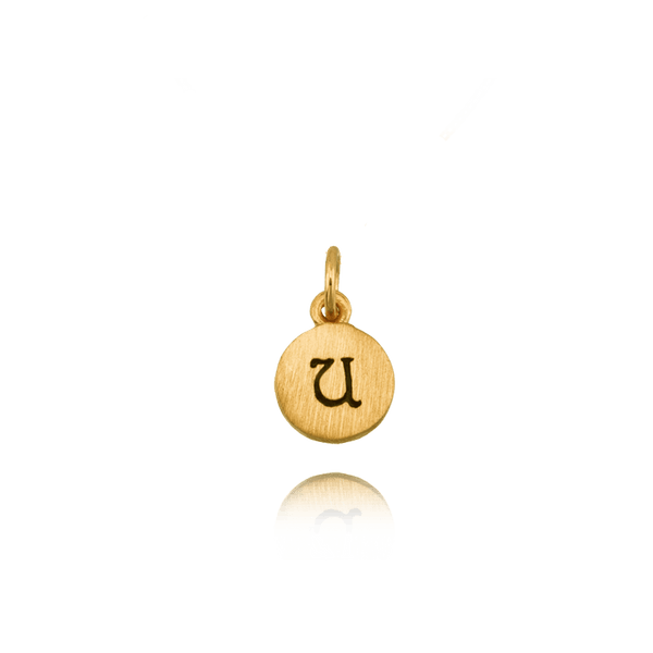 ITI NYC Initial Pendants with Black Enamel in 14K Gold (11mm) (100% Polished with Bail)