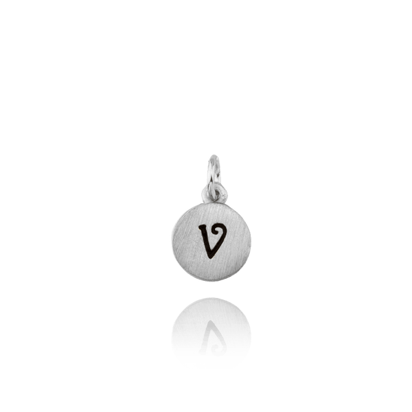 ITI NYC Initial Pendants with Black Enamel in Sterling Silver (11mm) (100% Polished with Bail)
