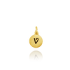 ITI NYC Initial Pendants with Black Enamel in 14K Gold (11mm) (100% Polished with Bail)
