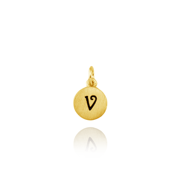 ITI NYC Initial Pendants with Black Enamel in 14K Gold (11mm) (100% Polished with Bail)