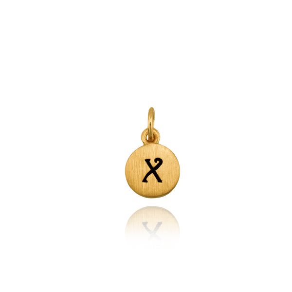 ITI NYC Initial Pendants with Black Enamel in Sterling Silver (11mm) (100% Polished with Bail)
