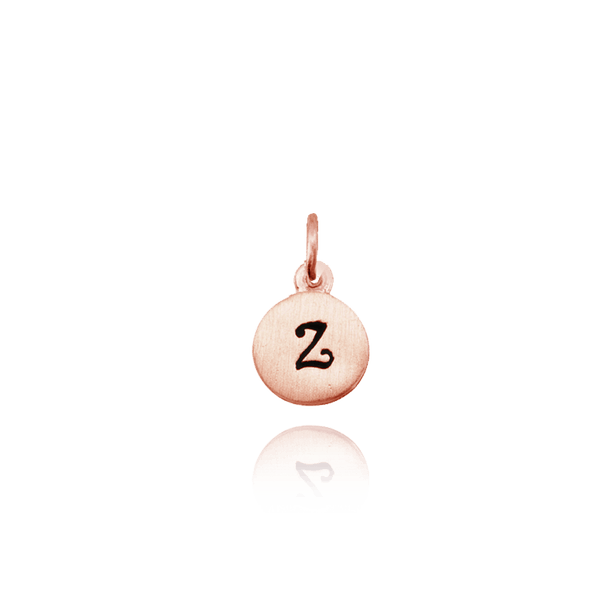 ITI NYC Initial Pendants with Black Enamel in Sterling Silver (11mm) (100% Polished with Bail)