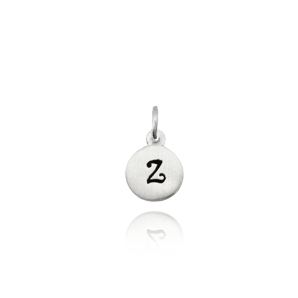 ITI NYC Initial Pendants with Black Enamel in Sterling Silver (11mm) (100% Polished with Bail)