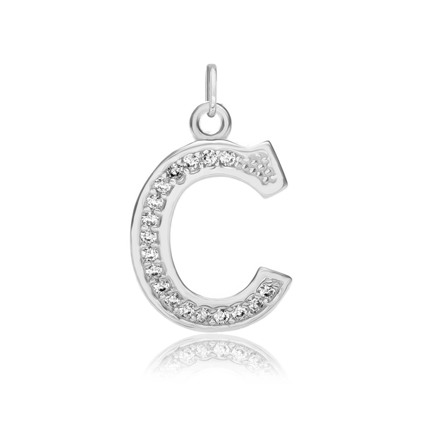 ITI NYC Pro Caption in Sterling Silver (16mm) (100% Polished with Bail - Includes CZs)