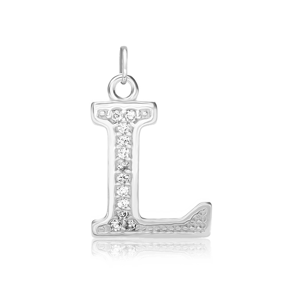 ITI NYC Pro Caption in Sterling Silver (16mm) (100% Polished with Bail - Includes CZs)
