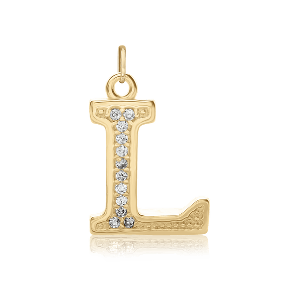 ITI NYC Pro Caption in Sterling Silver (16mm) (100% Polished with Bail - Includes CZs)
