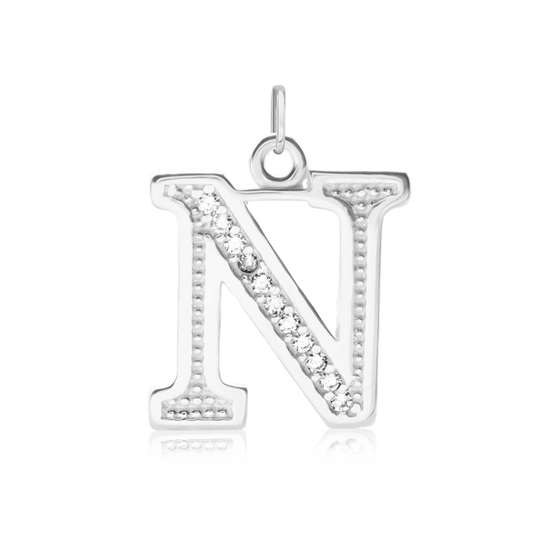 ITI NYC Pro Caption in Sterling Silver (16mm) (100% Polished with Bail - Includes CZs)
