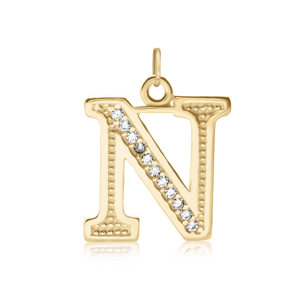 ITI NYC Pro Caption in Sterling Silver (16mm) (100% Polished with Bail - Includes CZs)