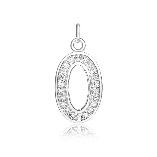 ITI NYC Pro Caption in Sterling Silver (16mm) (100% Polished with Bail - Includes CZs)
