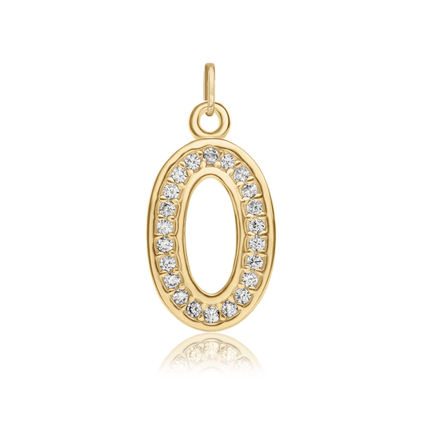 ITI NYC Pro Caption in Sterling Silver (16mm) (100% Polished with Bail - Includes CZs)