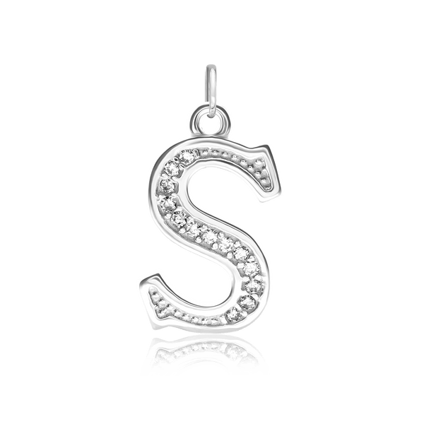 ITI NYC Pro Caption in Sterling Silver (16mm) (100% Polished with Bail - Includes CZs)