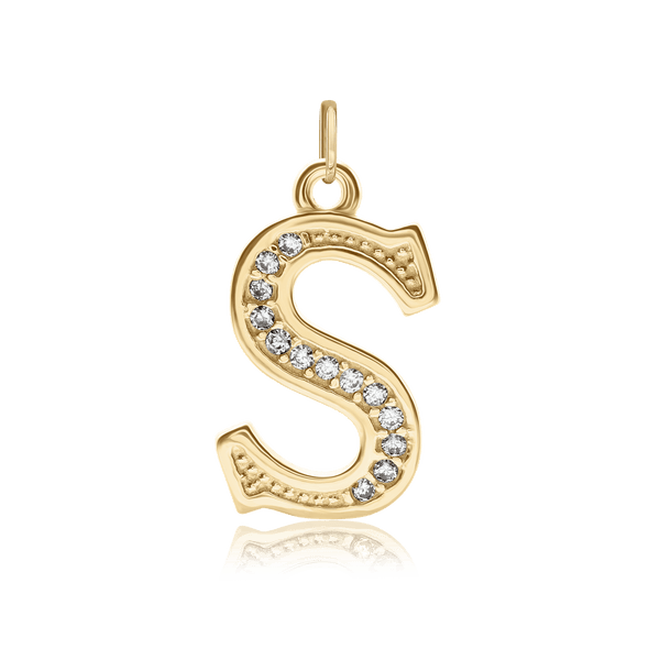 ITI NYC Pro Caption in Sterling Silver (16mm) (100% Polished with Bail - Includes CZs)
