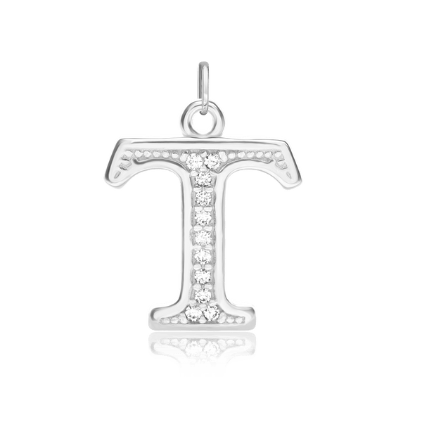 ITI NYC Pro Caption in Sterling Silver (16mm) (100% Polished with Bail - Includes CZs)