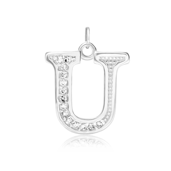 ITI NYC Pro Caption in Sterling Silver (16mm) (100% Polished with Bail - Includes CZs)