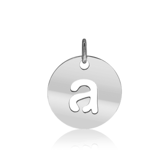 ITI NYC Lowercase Cut Out Disc in Sterling Silver (16mm) (100% Polished with Bail)