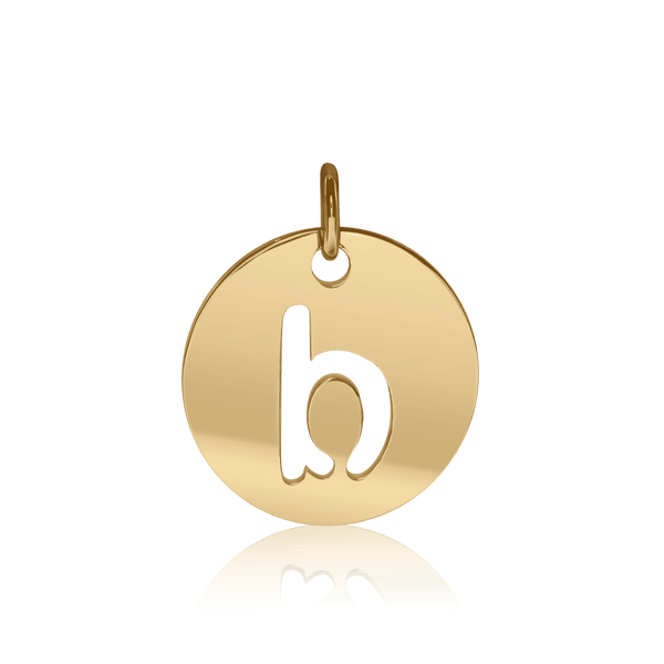 ITI NYC Lowercase Cut Out Disc in Sterling Silver (16mm) (100% Polished with Bail)