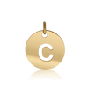 ITI NYC Lowercase Cut Out Disc in Sterling Silver (16mm) (100% Polished with Bail)
