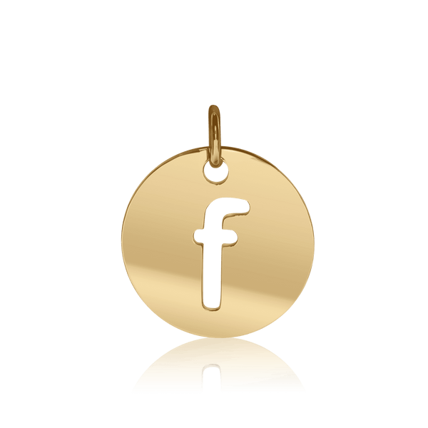 ITI NYC Lowercase Cut Out Disc in Sterling Silver (16mm) (100% Polished with Bail)